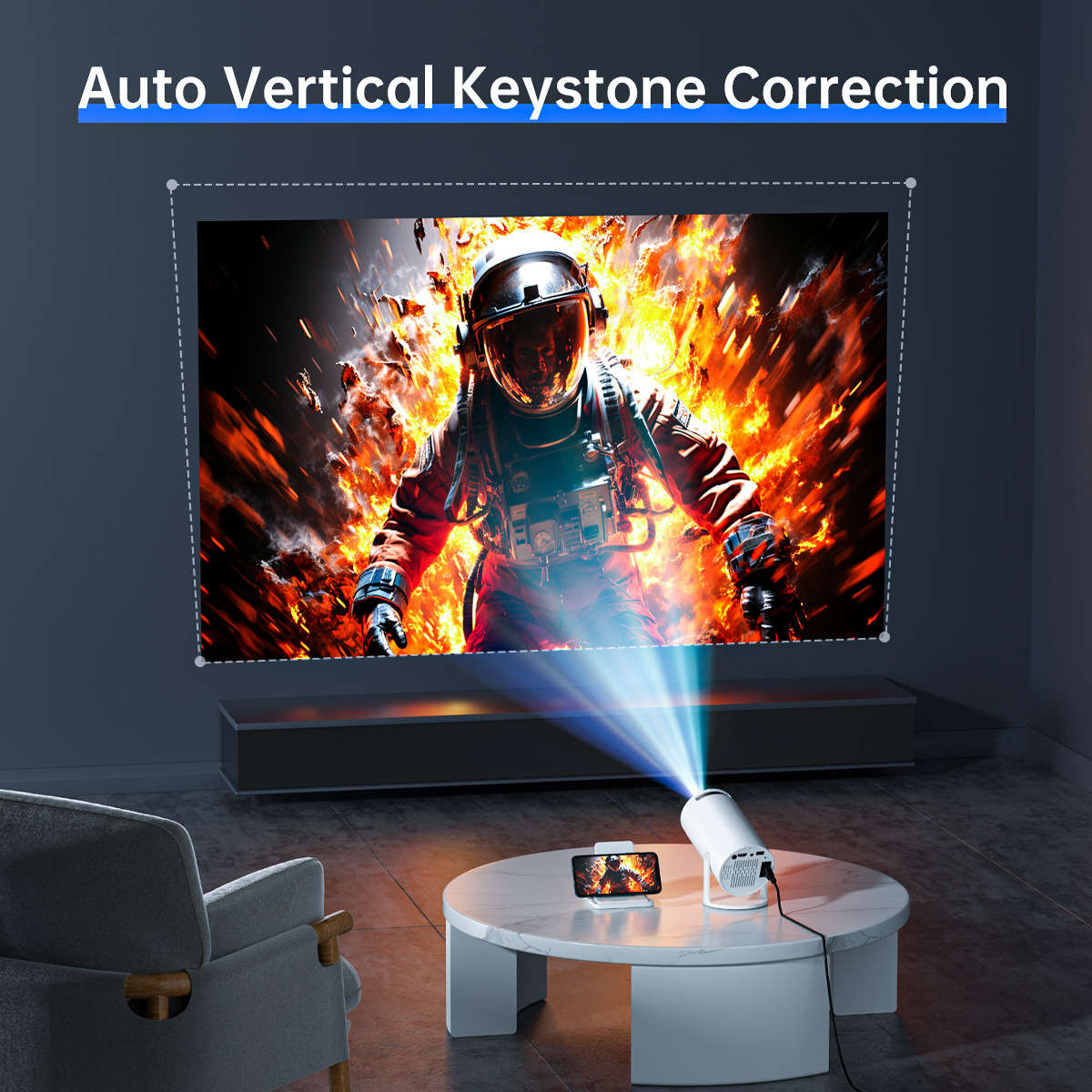 2-in-1 Smart Game Projector  Android 11, 4K UHD, Includes Dual Wireless Controllers