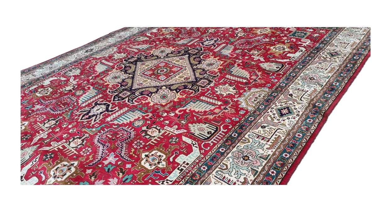 Persian Tabriz Carpet - 396cm x 310cm Hand-Knotted