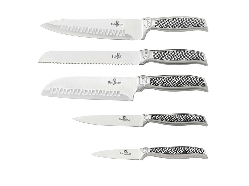 Berlinger Haus - 5 Pieces Stainless Steel Kikoza Collection Knife Set + Stand (READ THE DESCRIPTION)