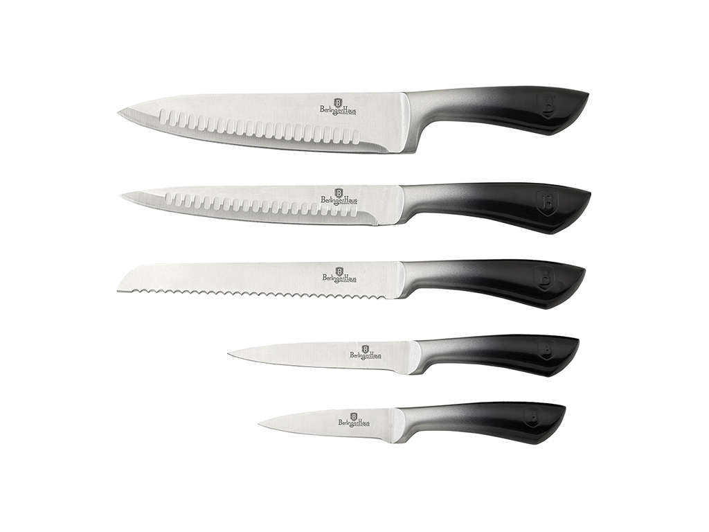 Berlinger Haus - 5 Pieces Stainless Steel Limited Edition Knife Set + Stand (READ THE DESCRIPTION)