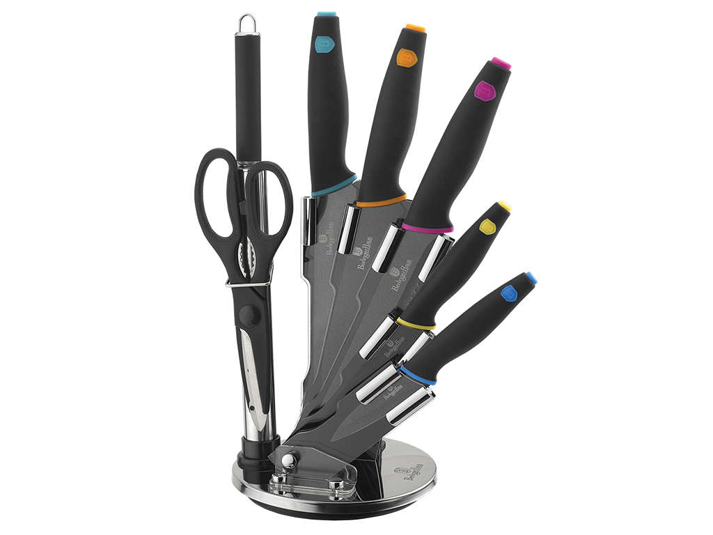 Berlinger Haus - 8 Pieces Stainless Steel Diamond Coating Colourful Knife Set (READ THE DESCRIPTION)