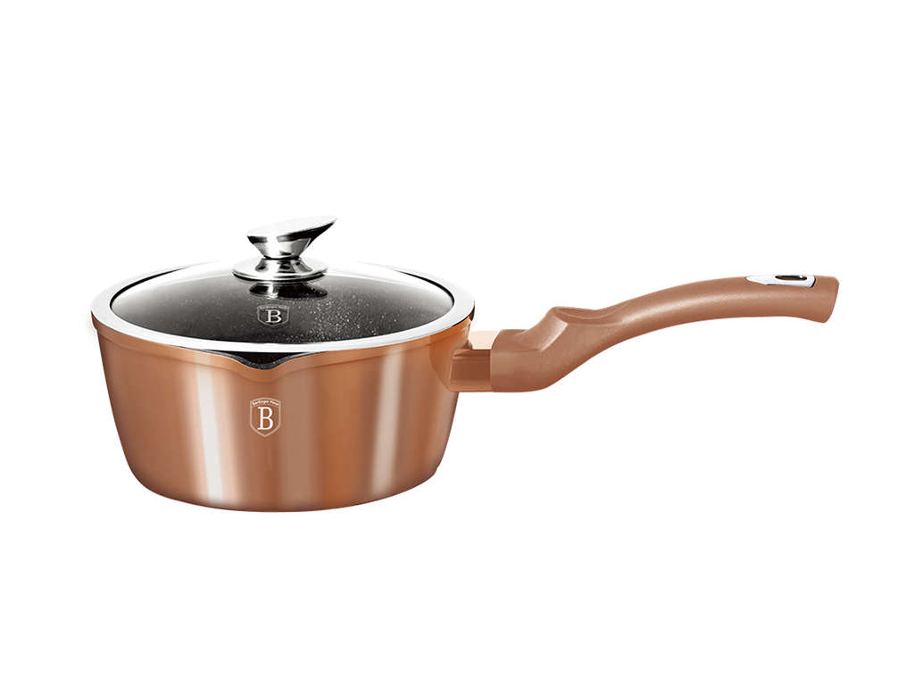 Berlinger Haus - 16 cm Metallic Line Marble Coated Sauce Pan - Rose Gold (READ THE DESCRIPTION)
