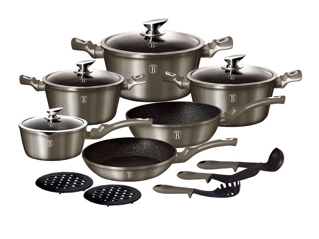 Berlinger Haus 12 Pieces Metallic Line Marble Coating Cookware Set (READ THE FULL DESCRIPTION)