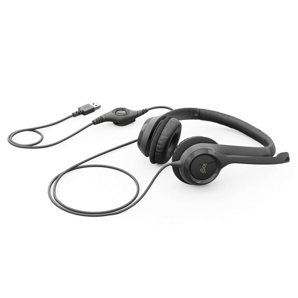 Logitech H390 USB Type-A Black Wired Calling Headset