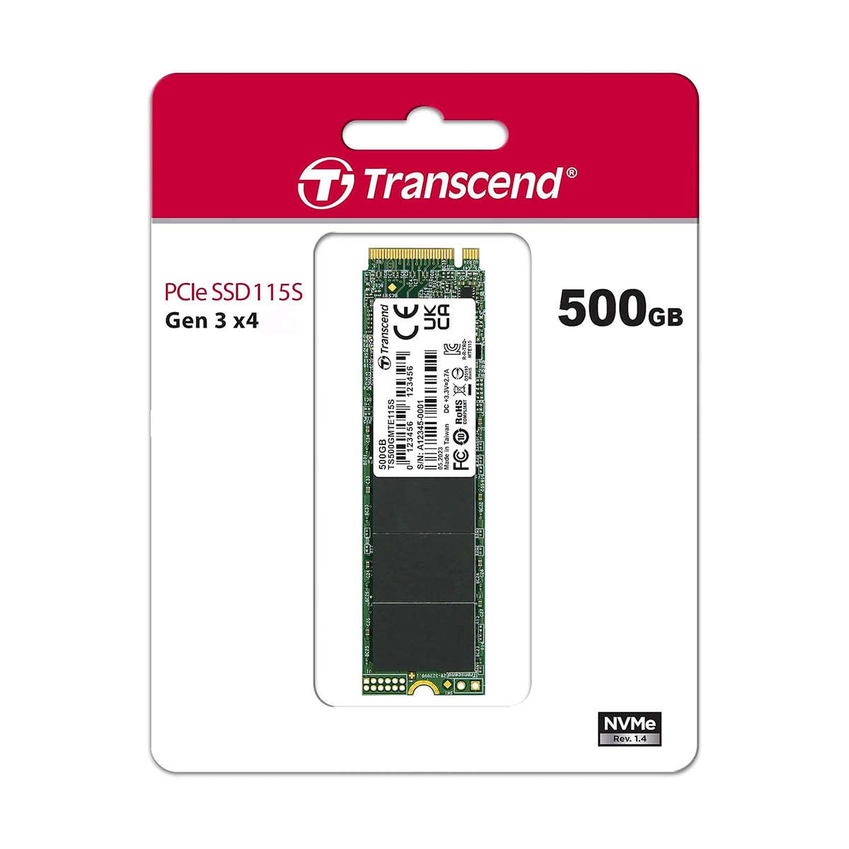 500GB Transcend 115S NVMe 1.4 M.2 PCI-Express 3.0 x4 Solid State Drive - 2280