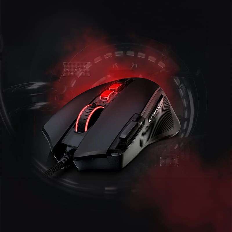Redragon M612 Predator 4000DPI RGB Ergo Gaming Mouse - Black