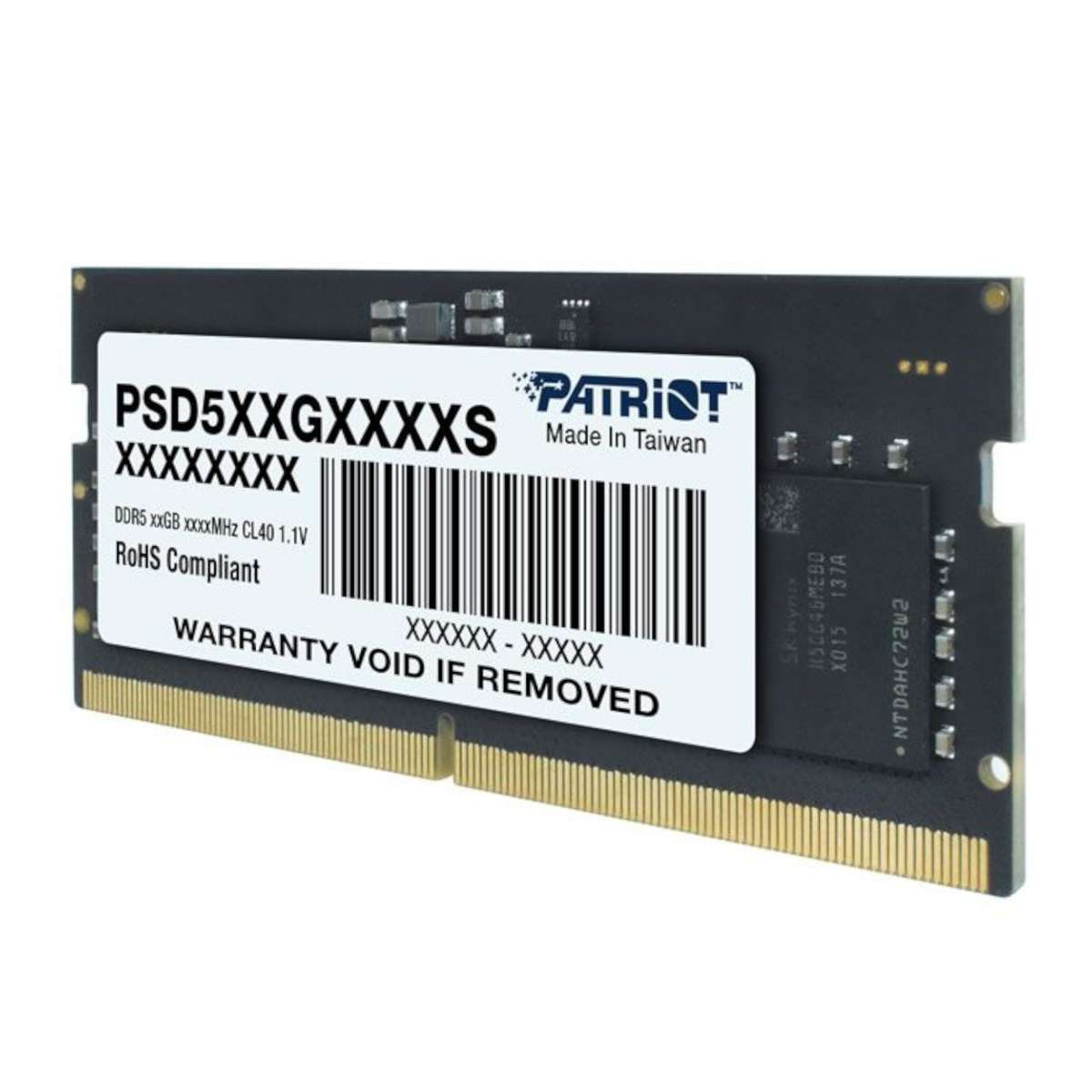 8GB Patriot Signature Line DDR5 4800MHz Single Rank SODIMM Notebook Memory
