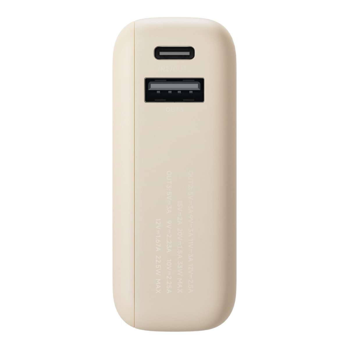 10,000mAh Xiaomi 33W Power Bank (Integrated Cable) - Tan