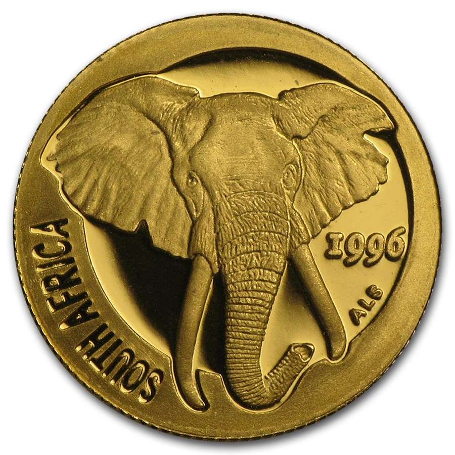 1996 .9999 Gold proof Natura Elephant ultra rare only 25 in NGC PF69 Ultra Cameo 1/10 ounce slabbed