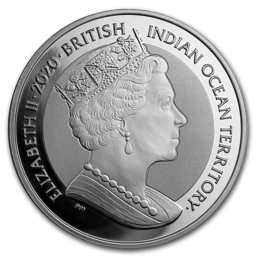 2020 First ever British Indian Ocean Territory 1 oz .999 fine Silver Sea Turtle BU Only 10000 minted