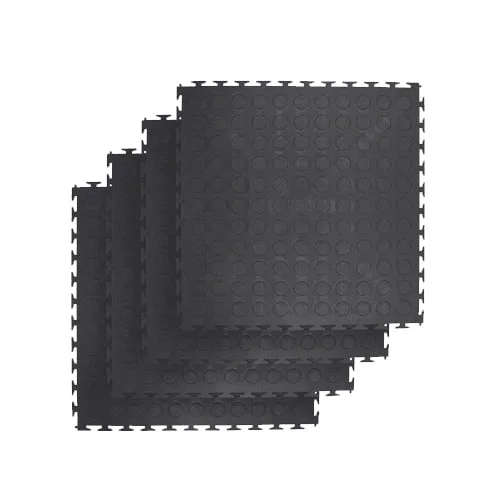 ZEE - PVC Interlocking Rubber Floor Tile - Gym Mats (4-Pack) - Various Colors