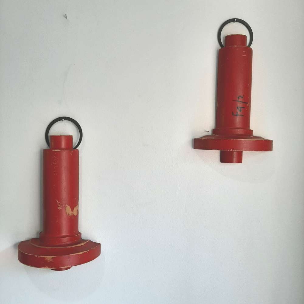 Red hanging bell shapes
