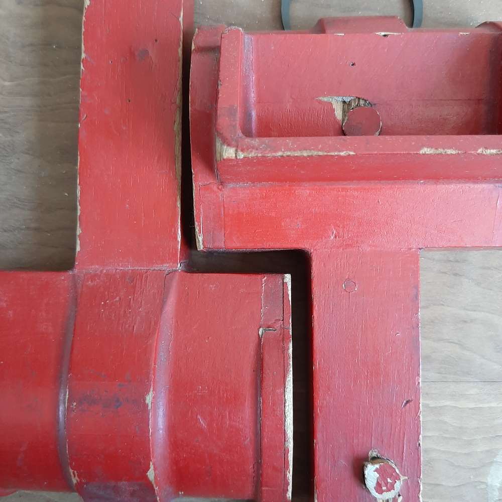 Red hanging mallet shapes