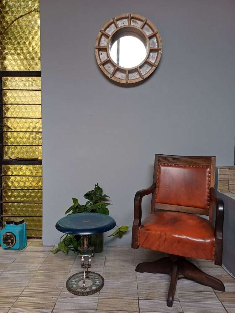 Blue Resin Side Table