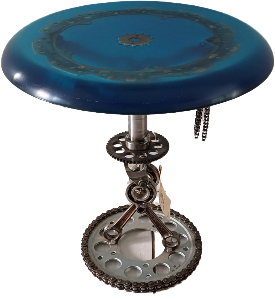 Blue Resin Side Table