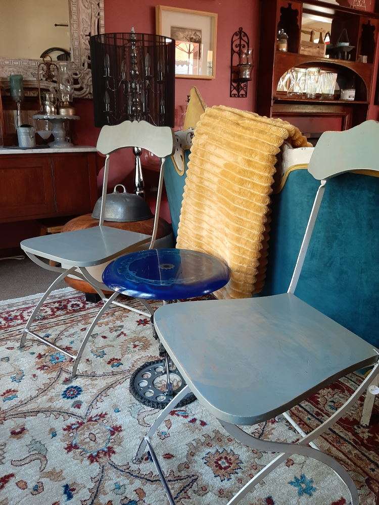 Blue Resin Side Table