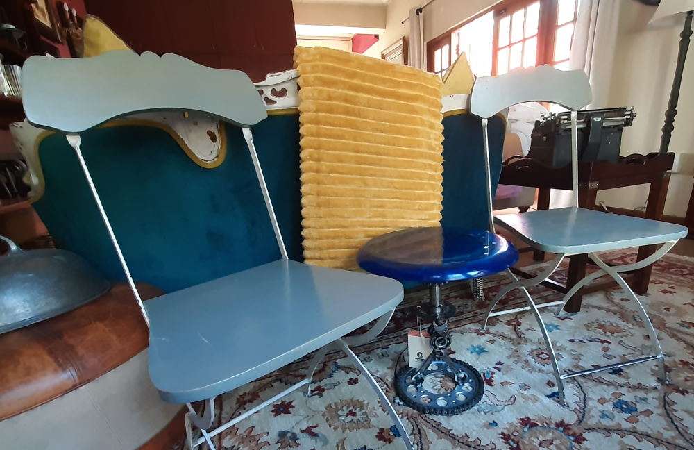 Blue Resin Side Table