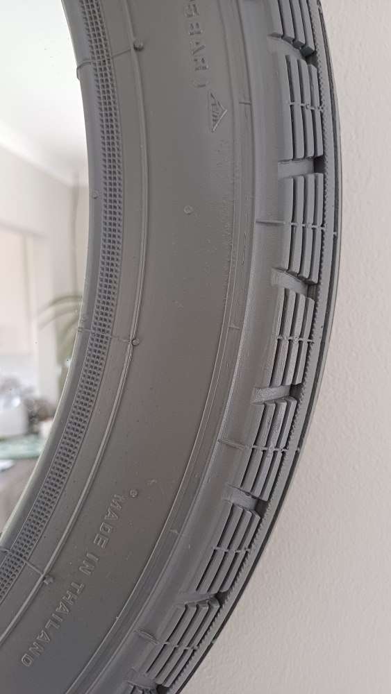 Grey Motorbike Tyre Mirror