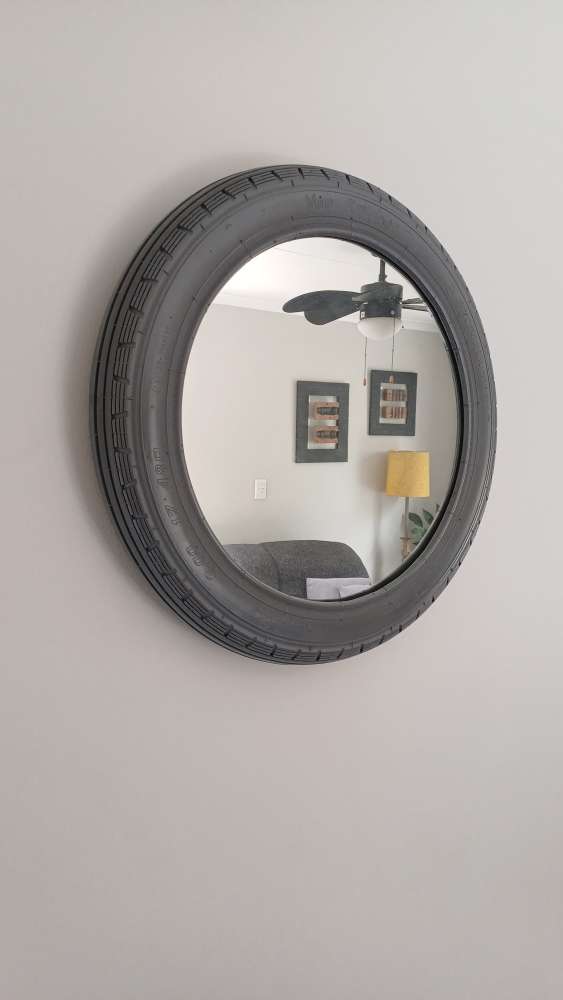 Grey Motorbike Tyre Mirror