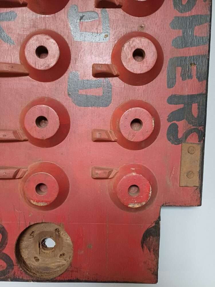 Red Industrial Pattern Mould Wall Hanging  Washer Grid 2-B