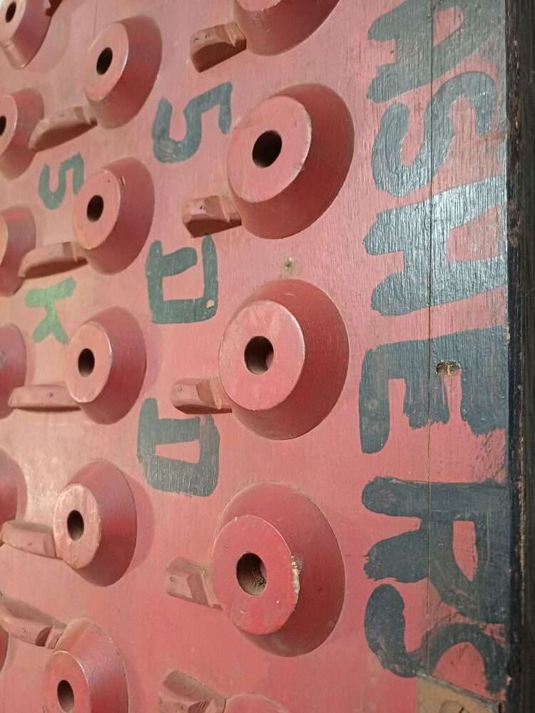 Red Industrial Pattern Mould Wall Hanging  Washer Grid 2-B