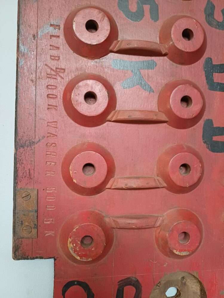 Red Industrial Pattern Mould Wall Hanging  Washer Grid 2-B