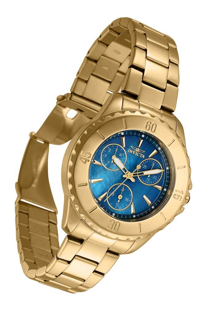 Retail: R6999.00 INVICTA WOMEN'S OCEAN BLUE DIAL FULL GOLD pl. Watch BRAND NEW IN BOX