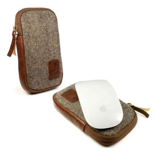 Tuff-Luv HerringBone Tweed Case for the Apple Magic Mouse - Brown (Fits Magic Mouse 1 and 2)
