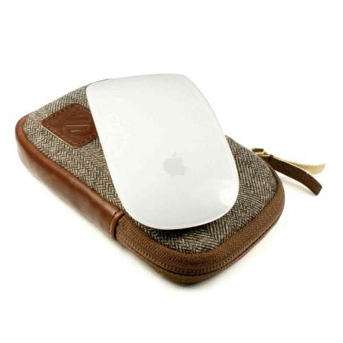 Tuff-Luv HerringBone Tweed Case for the Apple Magic Mouse - Brown (Fits Magic Mouse 1 and 2)