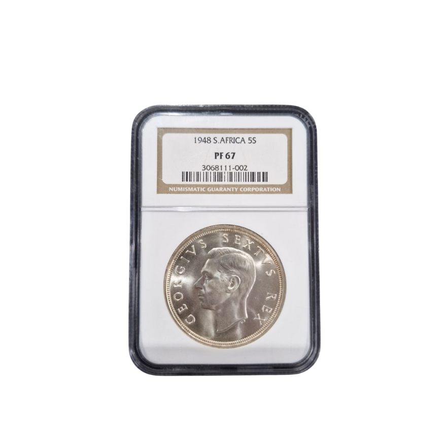 1948 South Africa 5 Shilling PF 67 NGC Graded