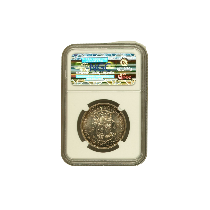 1948 South Africa 2.5 Shilling (MS 63) NGC Graded