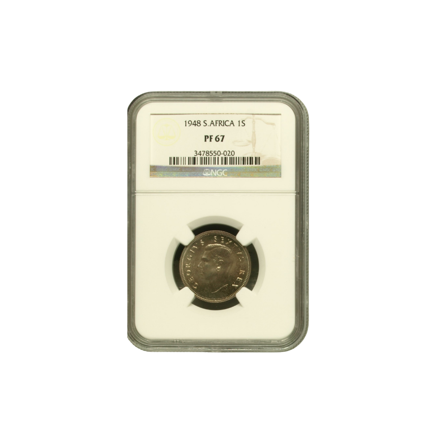 1948 South Africa 1 Shilling (PF 67) - Top Pop NGC Graded