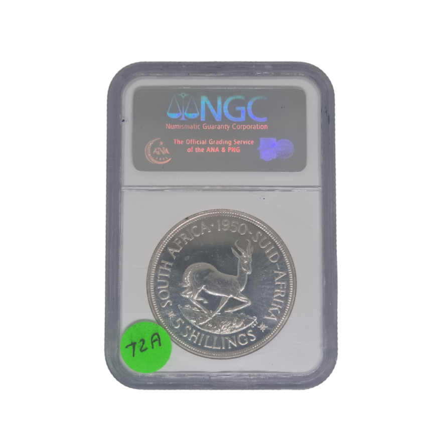 1950 South Africa 5 Shilling (PF 66) NGC Graded