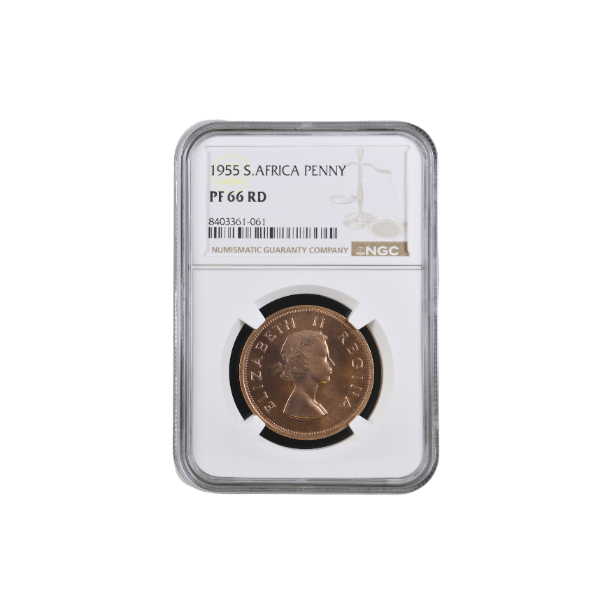 1955 South Africa Penny (PF 66 RD) NGC Graded