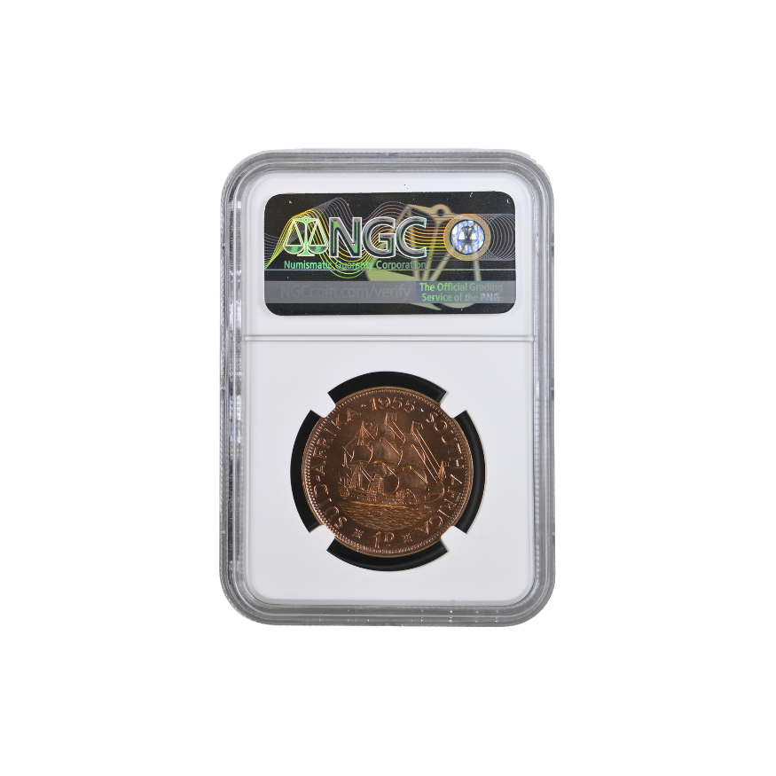 1955 South Africa Penny (PF 66 RD) NGC Graded