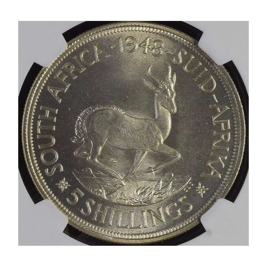 1948 South Africa 5 Shillings MS 66 NGC