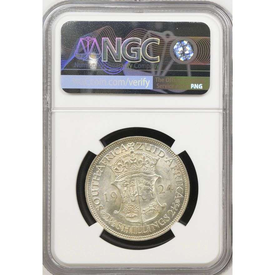 1924 South Africa 2.5 Shillings MS 62 NGC