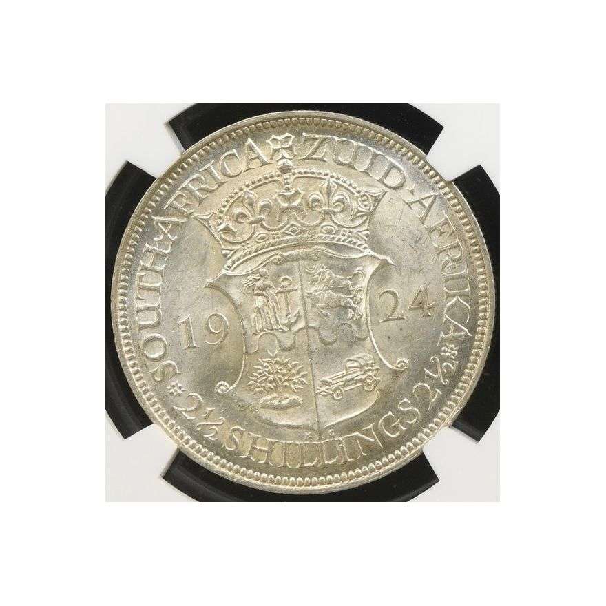 1924 South Africa 2.5 Shillings MS 62 NGC