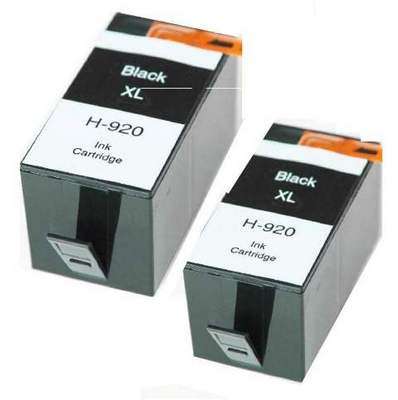 HP 920XL (CD975AE) Black Ink Cartridge x 2 - Compatible