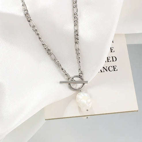 Kandy Rose Silver Elegant Pearl Necklace