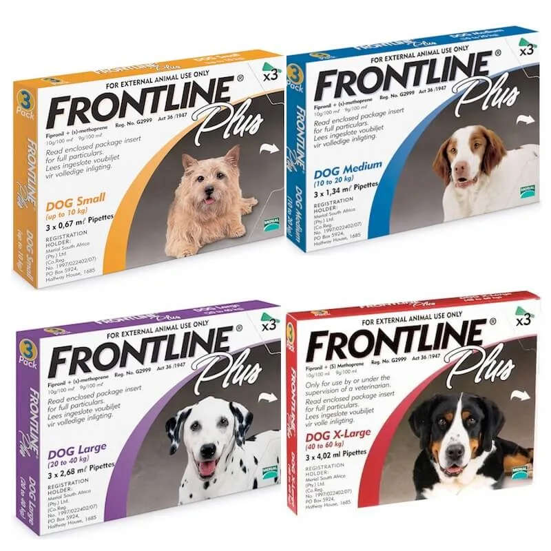 FRONTLINE Plus for Dogs x3