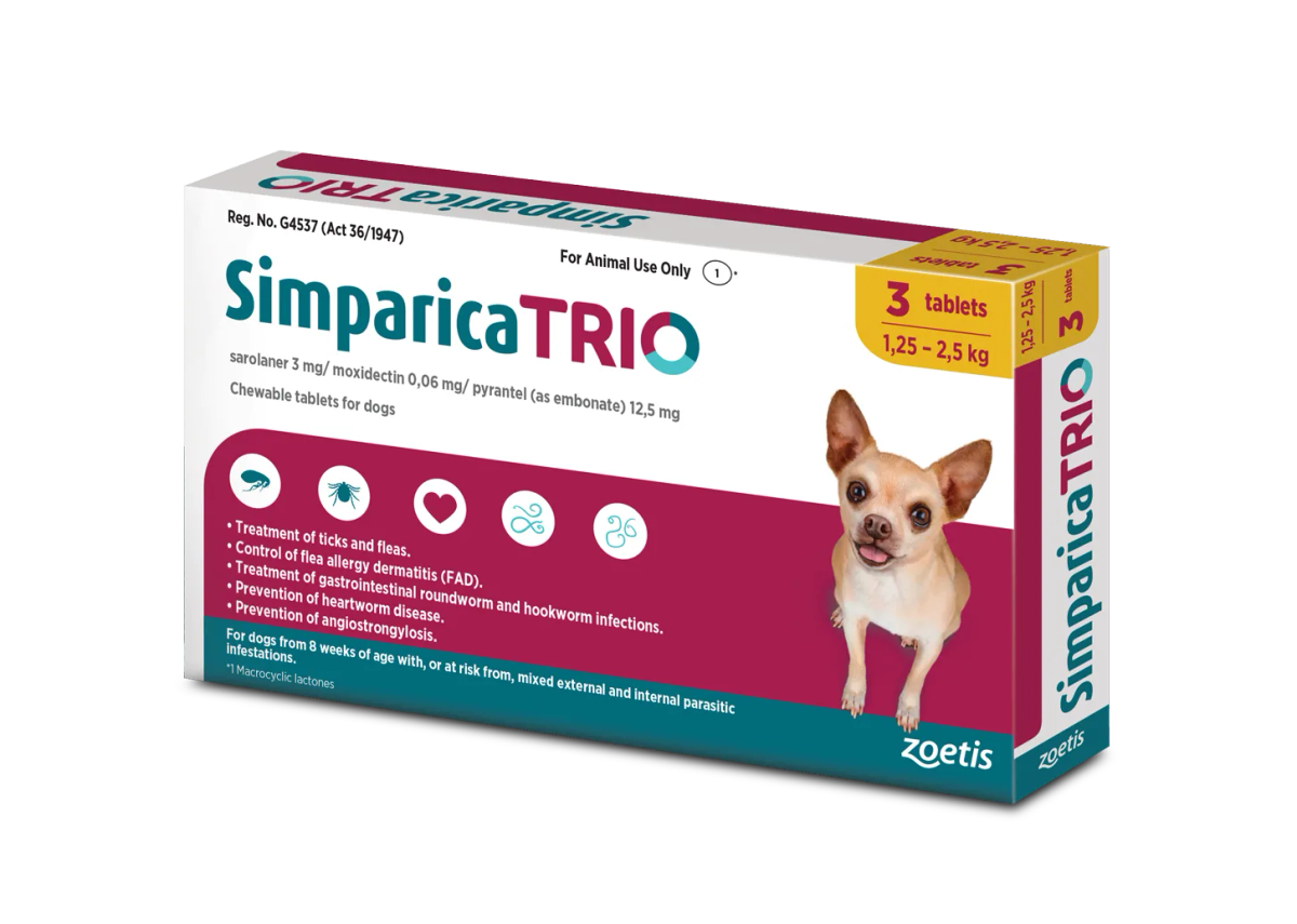 Simparica Trio for Dogs 3 tablets