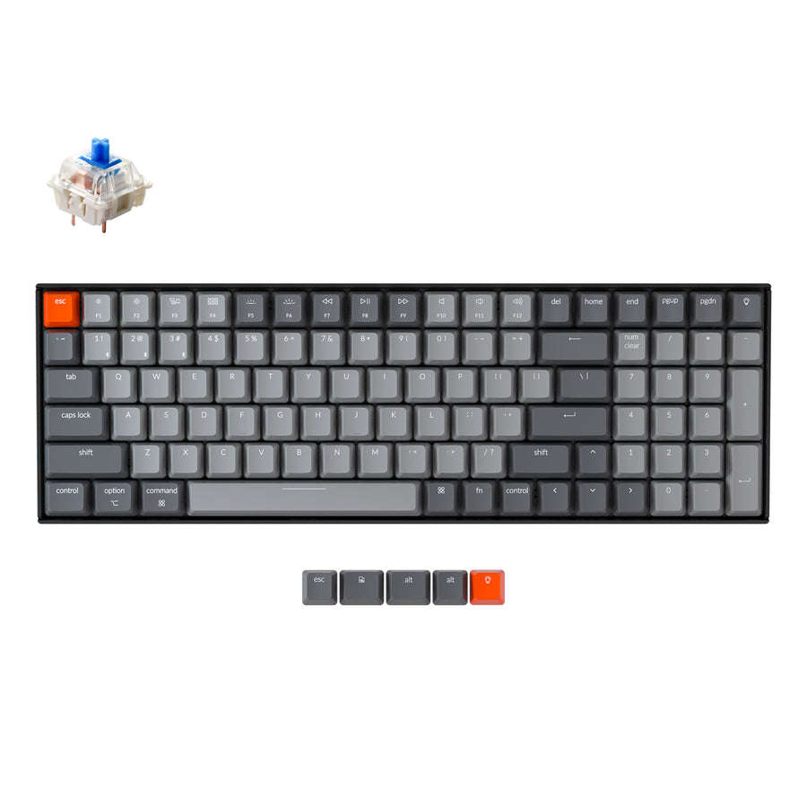 Keychron K4G2 96% White LED Gateron Blue Clicky Wireless Mechanical Keyboard