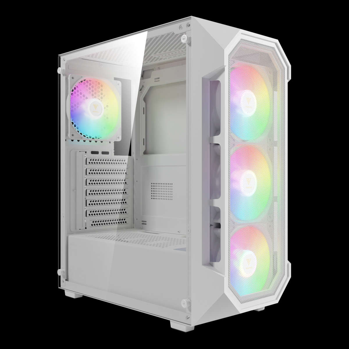 GAMDIAS _ AURA GC1 ELITE WHITE Mesh RGB Mid-tower Case