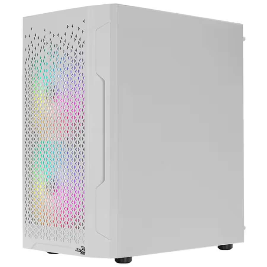 Aerocool Trinity Mini White tower case - 2x 140mm and 1x 120mm RGB included - Micro ATX - 2x3.5''...