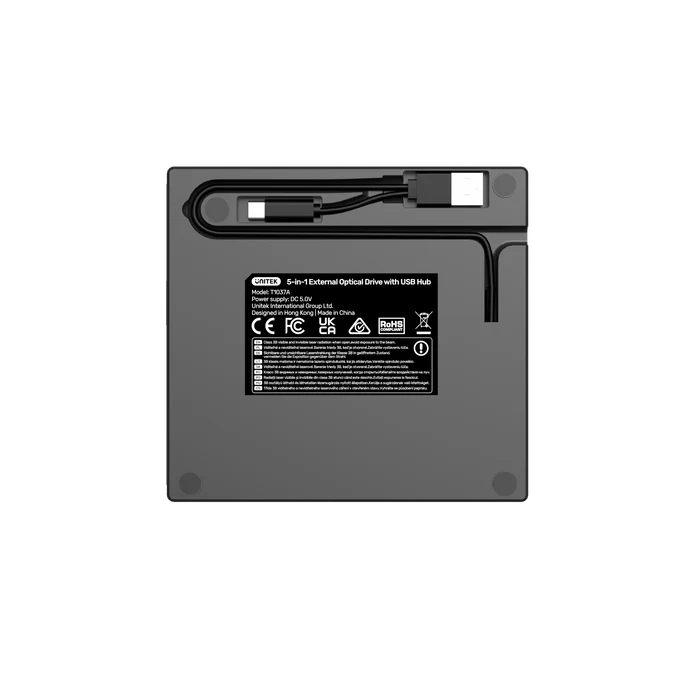 5-in-1 External Optical Drive with USB Hub
