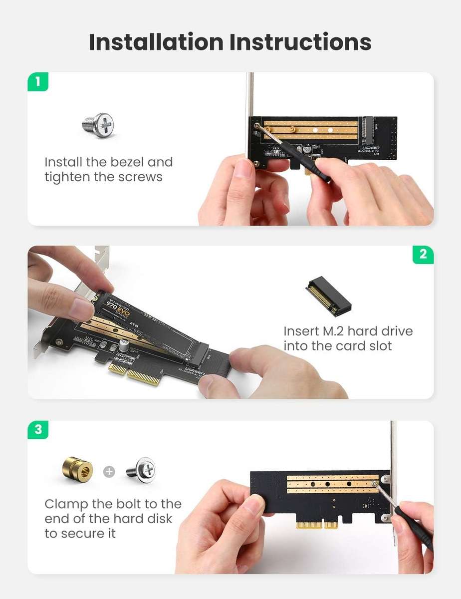 Ugreen PCIe 3.0 x 4 NVME M.2 SSD Converter Adapter