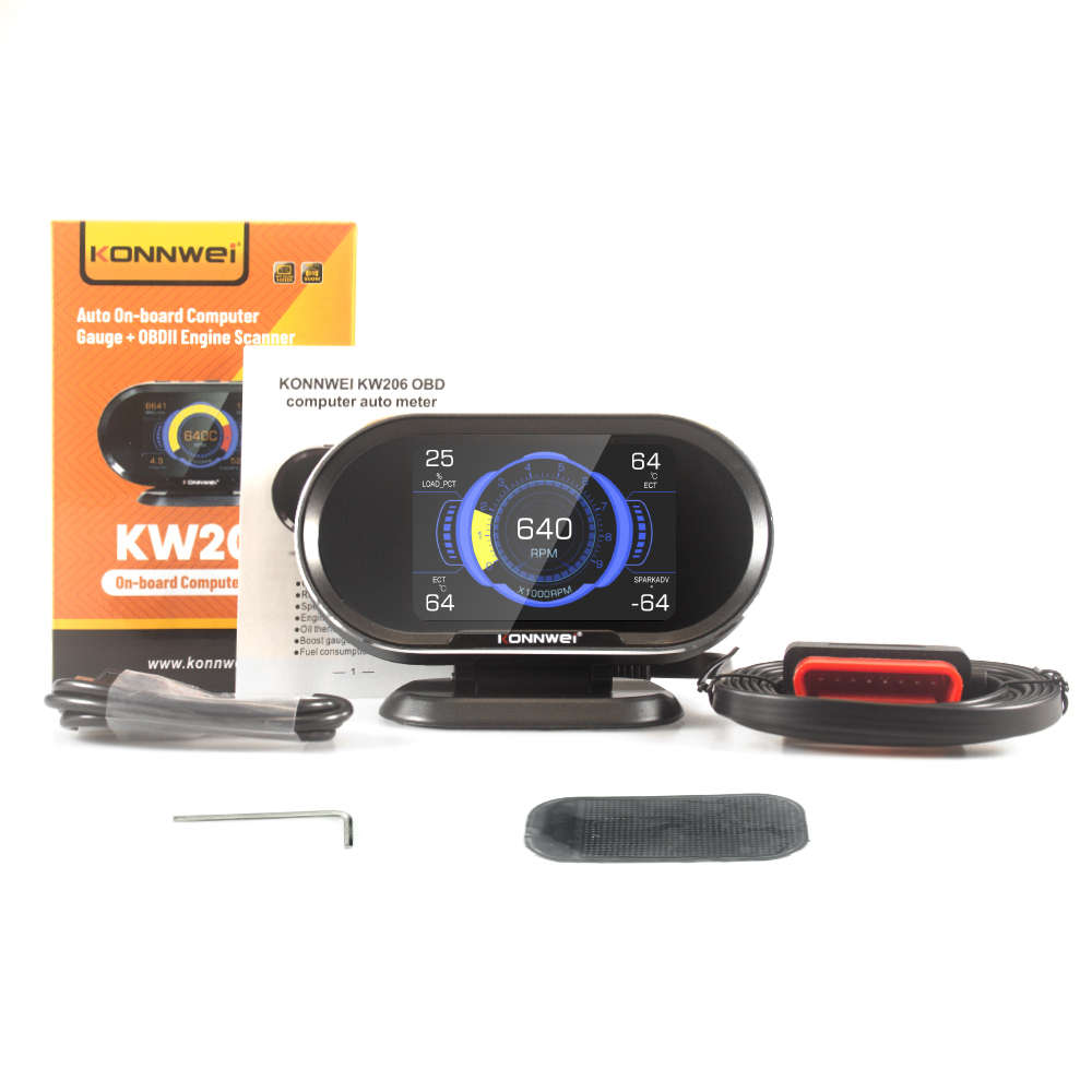 KONNWEI KW206 Auto On-board Computer Gauge + OBD2 Engine Scanner