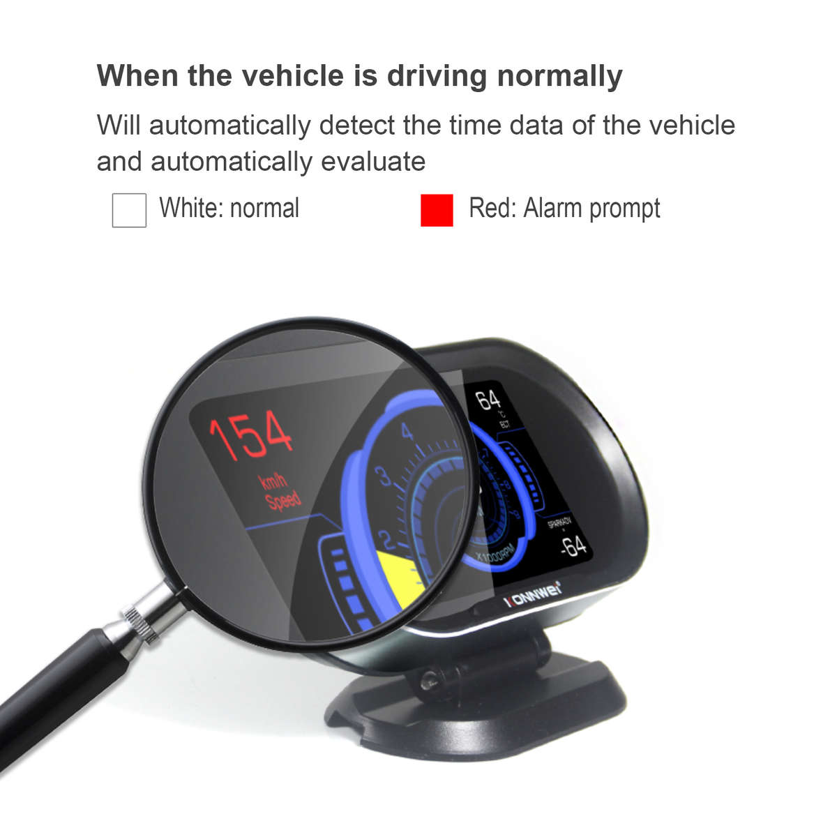 KONNWEI KW206 Auto On-board Computer Gauge + OBD2 Engine Scanner