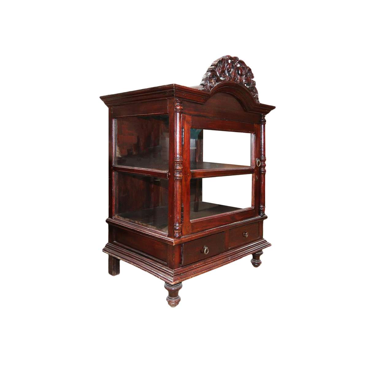 Carved Antique Display Cabinet